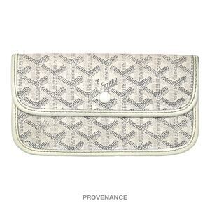 🔴 Goyard St. Louis Pouch Wallet - White Goyardine